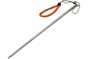 TiTo Titanium Scuba Diving 14''/35cm Titanium Alloy Lobster Tickle Pointer Stick w/Measurement & Lanyard (Titanium Color)