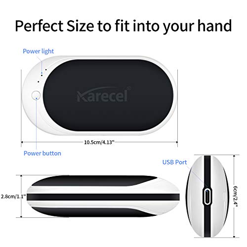 KARECEL Hand Warmers Rechargeable, USB Hand Warmer Reusable 5200mAh Powerbank Portable Heater Battery Hot Pocket Warmer Electric Handwarmers, Great Gifts for Men and Women in Cold Wether Winter