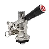 Kegco KC KT86S-L European Beer Keg Tap Coupler Kegerator S System with Lever Handle, Black