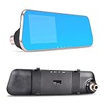 iNextStation Full HD 1080P 4.3'' Rearview Mirror Dash Cam with Car Recorder and Reverse Parking System, Car Rear View Backup Camera