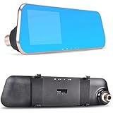 iNextStation Full HD 1080P 4.3'' Rearview Mirror Dash Cam with Car Recorder and Reverse Parking System, Car Rear View Backup Camera