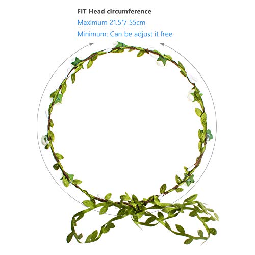 Joy Join Adjustable Flower Crown Festivals Headbands Garland Girls Hair Wreath photo props (White Flower)