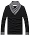 L’asher Men Summer Fashion Button V Neck Slim Muscle Tops Tee T Shirt Tshirt (US XS/Asia Tag M, Black(Long sleeve))