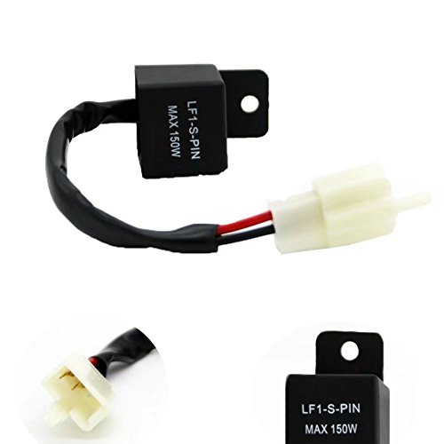 HonsCreat 2-Pin Electronic LED Flasher Relay FIX Motorcycle LED Turn Signal Bulbs Hyper Flash Issue