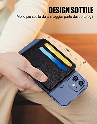 CIRYCASE Portafoglio Uomo in Vera Pelle, Blocco RFID Portacarte Uomo con 14 Carte Scomparti & 2 Finestre Trasparenti per Carte ID, Bifold Verticale Portafogli con Confezione Regalo