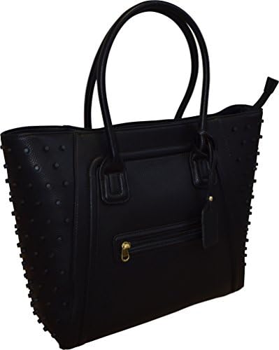 KQ New York Women's 15" Notebook Tote Bag - Carryall Business Work Tote With Laptop Pocket (Black)