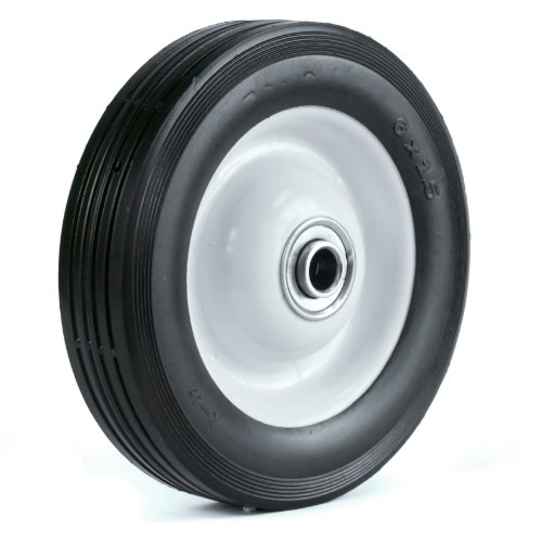 Martin Wheel 615-OF-R 6 by 1.50-Inch Light Duty Steel Wheel for Lawn Mower, 1/2-Inch Ball Bearing, 1-3/8-Inch Offset Hub, Rib Tread