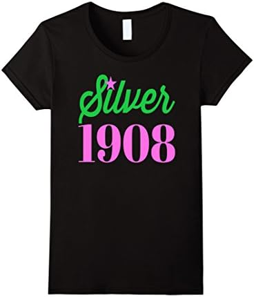 Womens Alpha Kappa A Silver Soror 25 Years Tshirt Medium Black