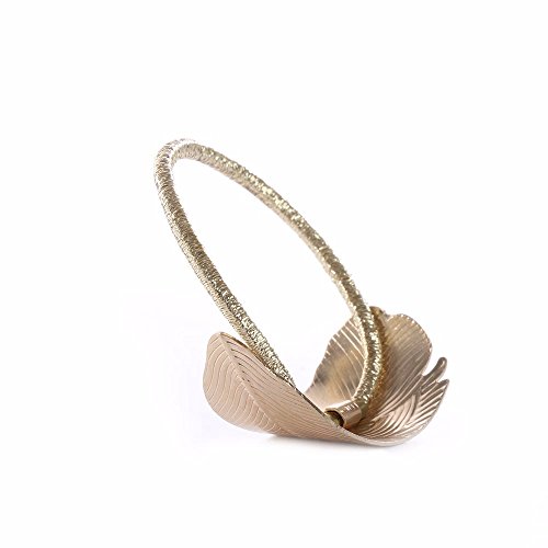 Coobbar 2Pcs Women Leaf Elastic Hair Band Rope Headband Elastic Ponytail Holder - Thumbnail 4