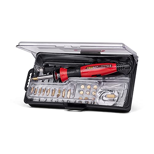 TRUArt Wood and Leather Pyrography Pen Set + 2 Extra Pens Bundle Best