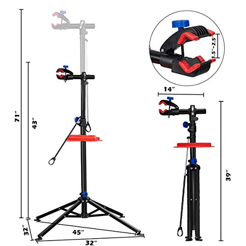 Giantex Bike Repair Stand, Foldable Bike Workstation w/Tool Tray
