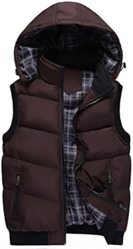 WEAF Winter Vest Men's Jacket Sleeveless Waistcoat Coat Slim Fit Couple Vests Male JackeT Coffee M