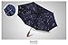Balios (Designed in UK) Umbrella Handmade Real Wood Handle-Dark Navy with Sophisticated Constellation Interior Pattern-Windproof Fiberglass Auto Open Close Folding-300T Finest Fabric