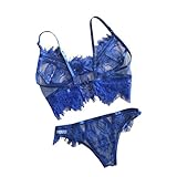 FAPIZI ♥ Lingerie ♥ Women Lingerie Lace Dress Babydoll Underwear Nightwear Sleepwear G-string (L, Blue)