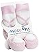 Mocc Ons Clever Little Moccasin Style Slipper Socks for Kids - Pink Ballerina, 12-18 Months