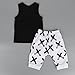 FEITONG 1Set Newborn Baby Boy Black T-shirt Tops+ White Cross Print Pants Outfits Clothes (12 Months)