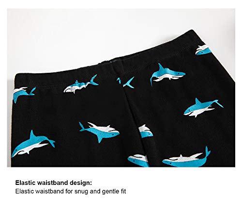 Joyond 2Pcs Cotton Boys Pajamas Sets Long Sleeve Shark Pajamas for Boys Toddler Kids Pjs Sleepwear (White,BlueShark, 4T)