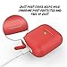 KeyBudz AirPods 2 & 1 Case [Front LED Visible] Protective Silicone Cover and Skin Compatible with Apple AirPods (Without Carabiner, Lava Red)