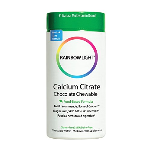 Rainbow Light - Calcium Citrate Chocolate Chewable - Supports Calcium Absorption and Bone, Muscle, Immune, & Heart Health - 45 Tablets