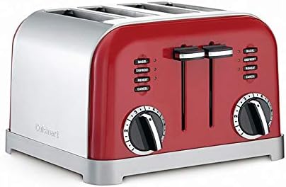 Amazon Com Red Retro Toaster 4 Slice Kitchen Countertop Cookware