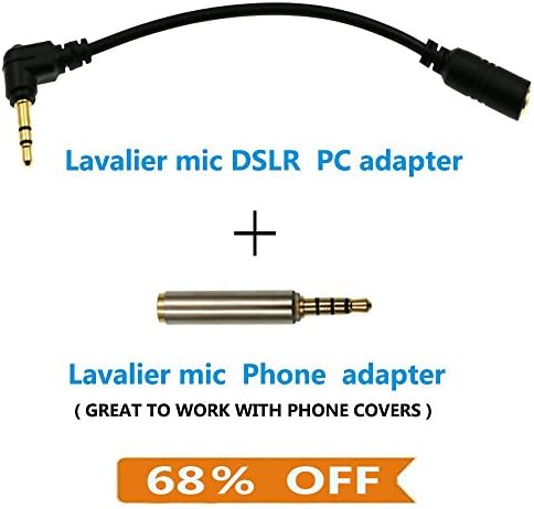 Premium #1 Best Lavalier Lapel Microphone Adapter Cables for iphone,Samsung, Android and Windows Smartphones,DSLR Cameras,PC and Voice Recorders For Better Sound