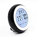 Hippih Digital Magnet Wall Clock with Indoor Thermometer Humidity Monitor,Touchscreen and Back Light (Black)