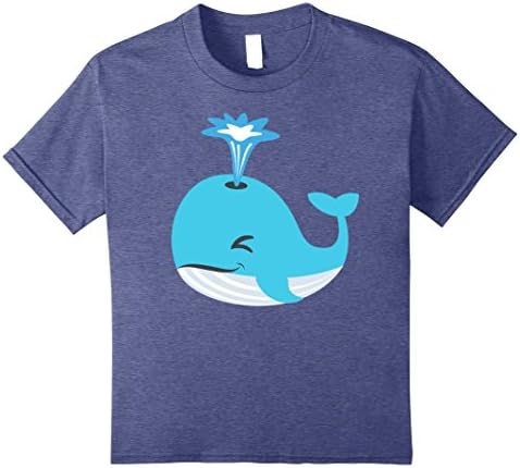 Kids ANIMAL EMOJI | CUTE SAVE THE WHALE EMOJI T-SHIRT 8 Heather Blue