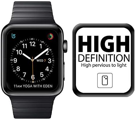 Apple Watch Bands 44mm Tempered Glass Series 4, 2pcs 3D Curved Edge Full Coverage Protective Screnn Protector for iWatch 44mm - HD Clear, Anti-Scratch Bubble Free, Black