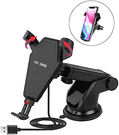 Wireless Car Charger for iPhone X/iPhone 8 Plus/8, 10W Fast Wireless Charging for Galaxy S9/S9+Note 8/5 S8/S8+ S7/S7 Edge S6 Edge Plus-Black