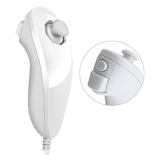 RC02 Wii Remote Plus and Nunchuk Controller, Built-in Motion Plus Remote controller with Silicone Case For Nintendo Wii/Wii U-White (Third-product Manufacturing)