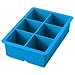 Tovolo King Cube Ice Mold Tray, Long Lasting Sturdy Silicone, Fade-Resistant, 2 Inch Cubes,Ice Blue