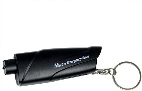 Godzgift Mini Keychain Car Escape Tool Safety Five Colors Black Blue Red GreenYellow Seatbelt Cutter and Window Glass Breaker (Black)