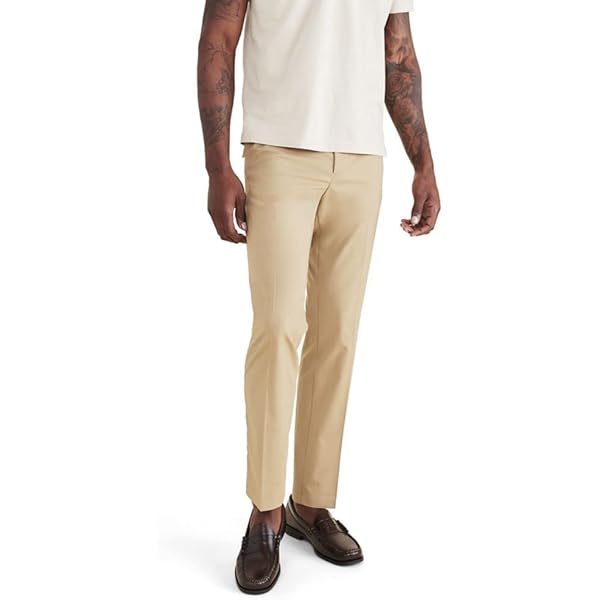 Dockers® Men's Athletic Fit Signature Khaki Lux Cotton Stretch Pants,  Black, 30W x 30L at Amazon Men's Clothing store