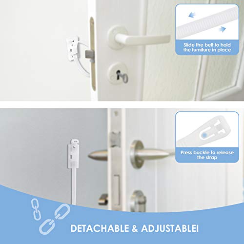 Furniture Straps Baby Proofing Wall Anchors,Splaks 15 Pack Anti Tip Furniture Anchors Kit,Adjustable Child Safety Cabinet Straps Earthquake Resistant Protect Toddler Pet from Falling Furniture - Thumbnail 2