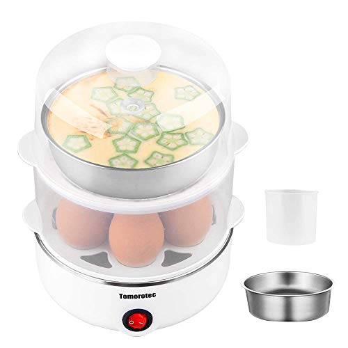 Photo 1 of 2-tier Egg Cooker Large 14 Eggs Capacity, Tomorotec Electric Rapid Egg Maker, Auto Off for Hard Boiled Eggs, Poached Eggs, Steamed Vegetables, Seafood, Dumplings
