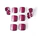 24pcs Solid Candy Style Toe Nails Ruby Red Full Cover Finished Feet Patch
