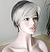 Royalfirst Wigs for Women Short Hair Gray White Mixed Color Natural Hair wigs + Free Wig cap New