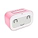 GEREE Alarm Clock, Cute Emoji Desk Clock Smart Backlight/Temperature/Snooze Wake Up Alarm Clocks for Bedrooms, Office Desk Cube Alarm Clock Battery Operated Best Gift for Kids, Family (Pink)