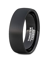 Duke Collections Wedding Band 8mm Classic Polished Tungsten Ring Dome Comfort Fit