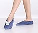 Pembrook Fuzzy Soft Coral Fleece Slippers – Light Blue - Medium (7-8) – Ballet Style with Non-Skid Sole – Faux Shearling Lining - Great Plush Slip On House Slippers for Adults, Women, Girls