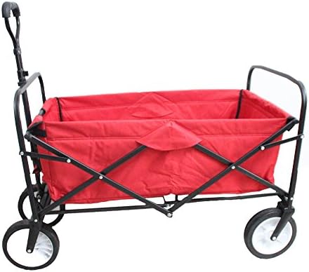 Uscanopy Collapsible Folding Outdoor Utility Wagon with washable removable cover,Red