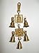 5 Bells Brass Hanging Hindu God Ganesha and Goddess Laxmi Ji Statue Engraved for Luck Home Temple Use