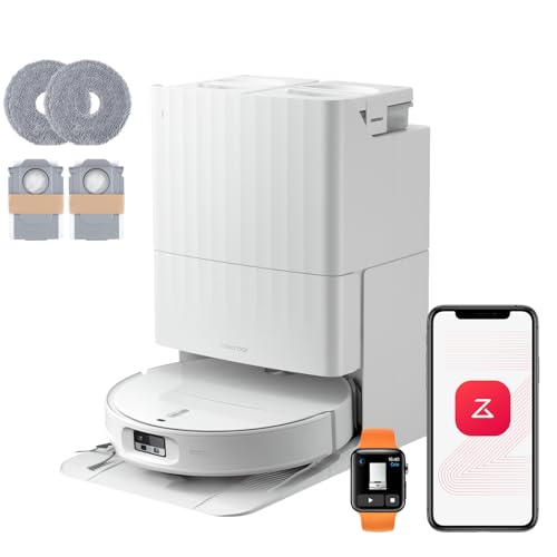 roborock Qrevo Edge 2 Set Saugroboter mit Wischfunktion&Hebarem Wischmopp, 25.000 Pa, Anti-Tangle, ultraflach 7,98 cm, 80 °C Heißwasser-Moppwäsche, Fl