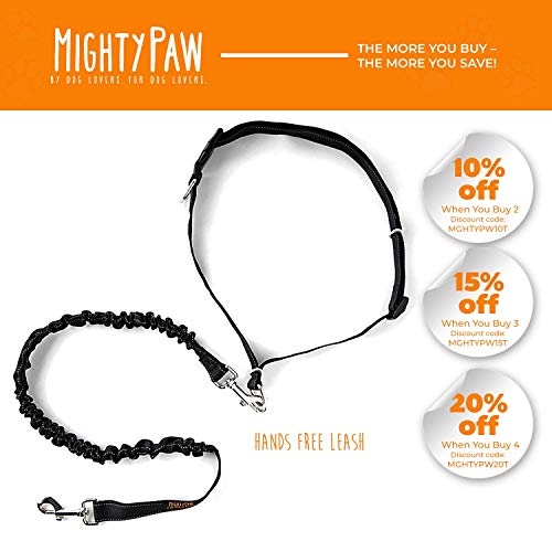 Mighty Paw Hands Free Dog Leash Premium Runners Pet Lead and