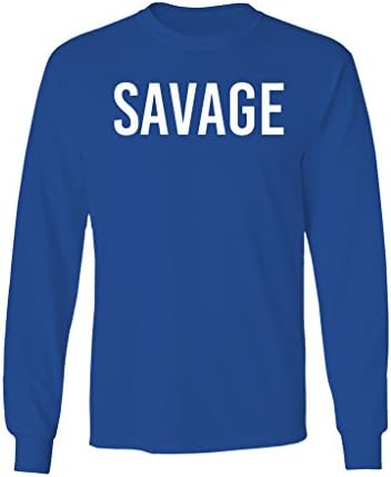 ShirtShop Apparel "Savage" Graphic Design Long Sleeved Crew Neck T-Shirt