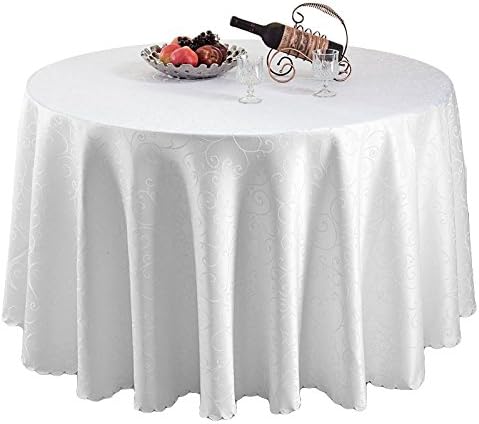 Weddecor Nappe Ronde Damassee Avec Motif Tourbillon Pour Mariage