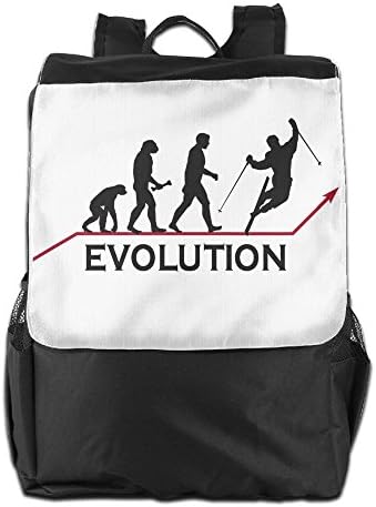 SHUAIS Skiing Evolution School Travel Laptop Shoulders Backpack Bag