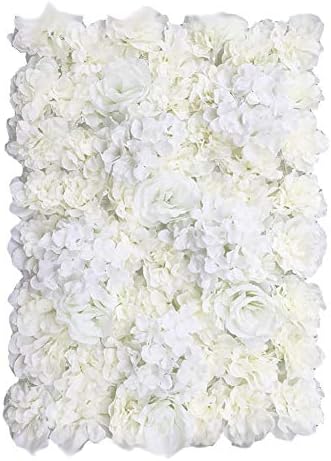 display08 Artificial Rose Flower Wall Panel Wedding Party Floral Venue Backdrop Decoration Cream