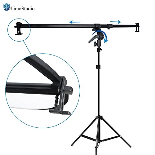 LimoStudio 26-48 inch Swivel Head Reflector Arm Support Holder with Photo Light Stand Tripod, Easy Spring Clip Install, Mount on The Light Stand Tripod, Photo Studio, AGG2057V2