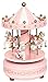 Carousel Happy Birthday Cake Bunting Topper Cake Topper Garland, Birthday Party Cake Decorations Plastic Merry-Go-Round Horse Christmas Birthday Gift Carousel Music Box, (Pink)
